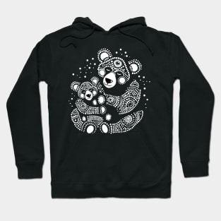 Teddy Bear Dot painting Aboriginal Hoodie